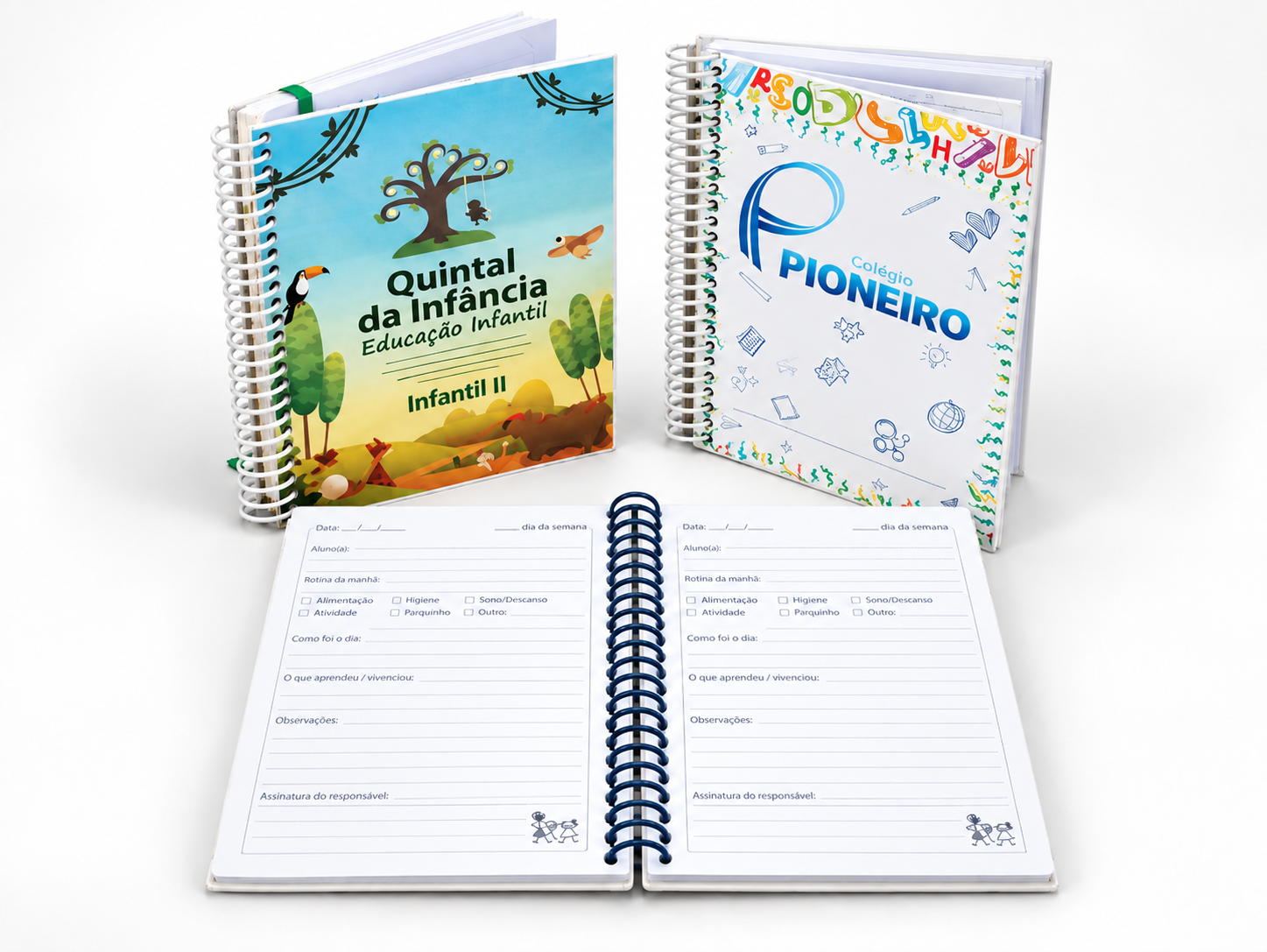 Agendas escolares personalizadas para Educação Infantil e páginas internas